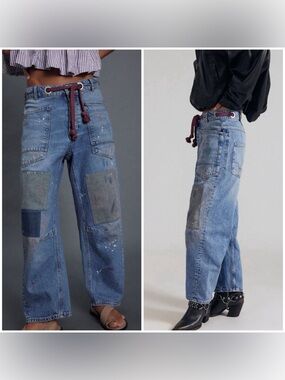 NWOT Free People We The Free Moxie Pull-On Barrel Jeans - Early Morning - 30 *IR
